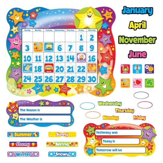 Trend Enterprises Star Calendar Bulletin Board Set